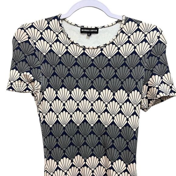MARKUS LUPFER Shell Star Stripe Heidi Swing T-Shirt Dress Size Small - Picture 6 of 10